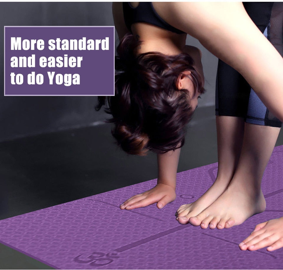 Anti Slip Yoga Mat With Alignment